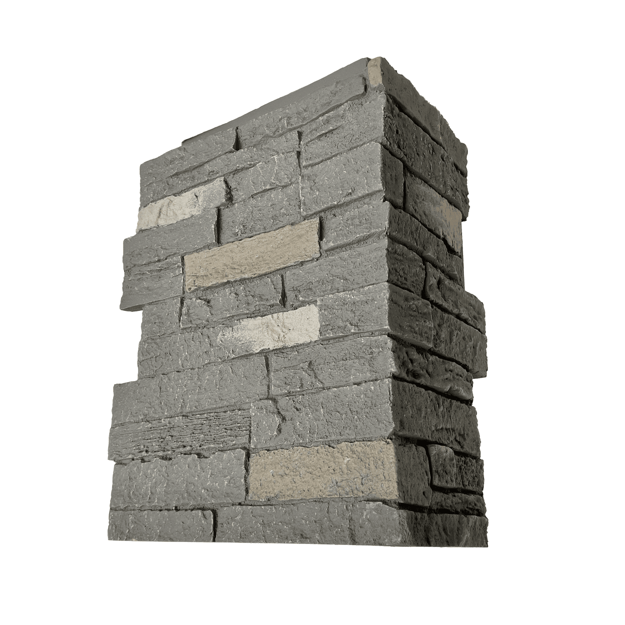 Rundle Ridge: Slatestone Outside Corner: 5.17 lnft per box/ 4 pieces/ 2 right and 2 left