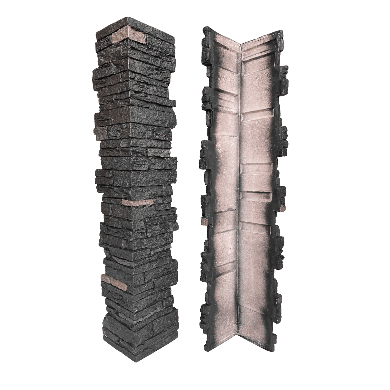 Onyx: Slatestone 41" Post Cover: 41" tall, 1 3/4" thick: 8" X 8" outside dimensions: one 2 piece post cover per box