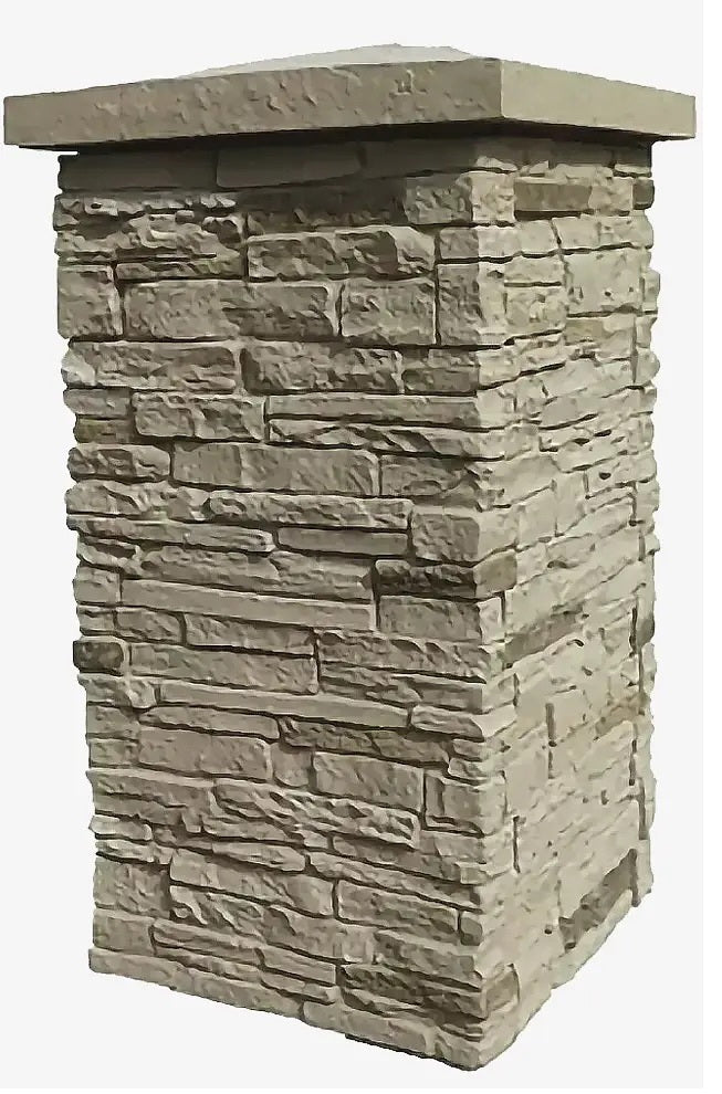Onyx : Enveloppe de colonne en ardoise 30" : 30" de hauteur, 1 3/4" d'épaisseur : dimensions extérieures 16" X 16" : une enveloppe de colonne de 4 pièces par boîte 