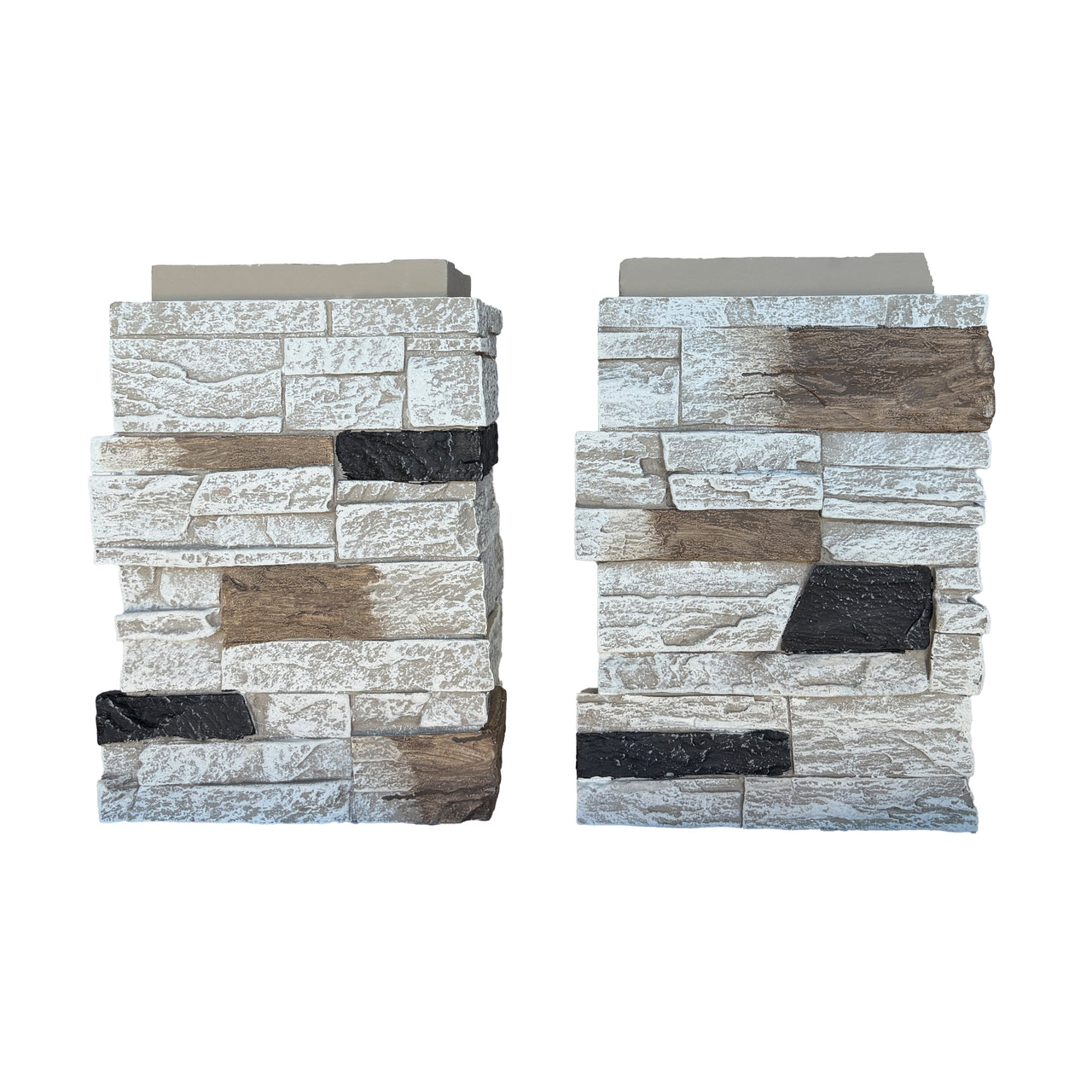 Himalayan Brown: Country Ledgestone Esquina exterior: 5,17 lnft por caja / 4 piezas / 2 a la derecha y 2 a la izquierda 
