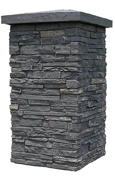 Midnight Ash: Slatestone 30" Column Wrap