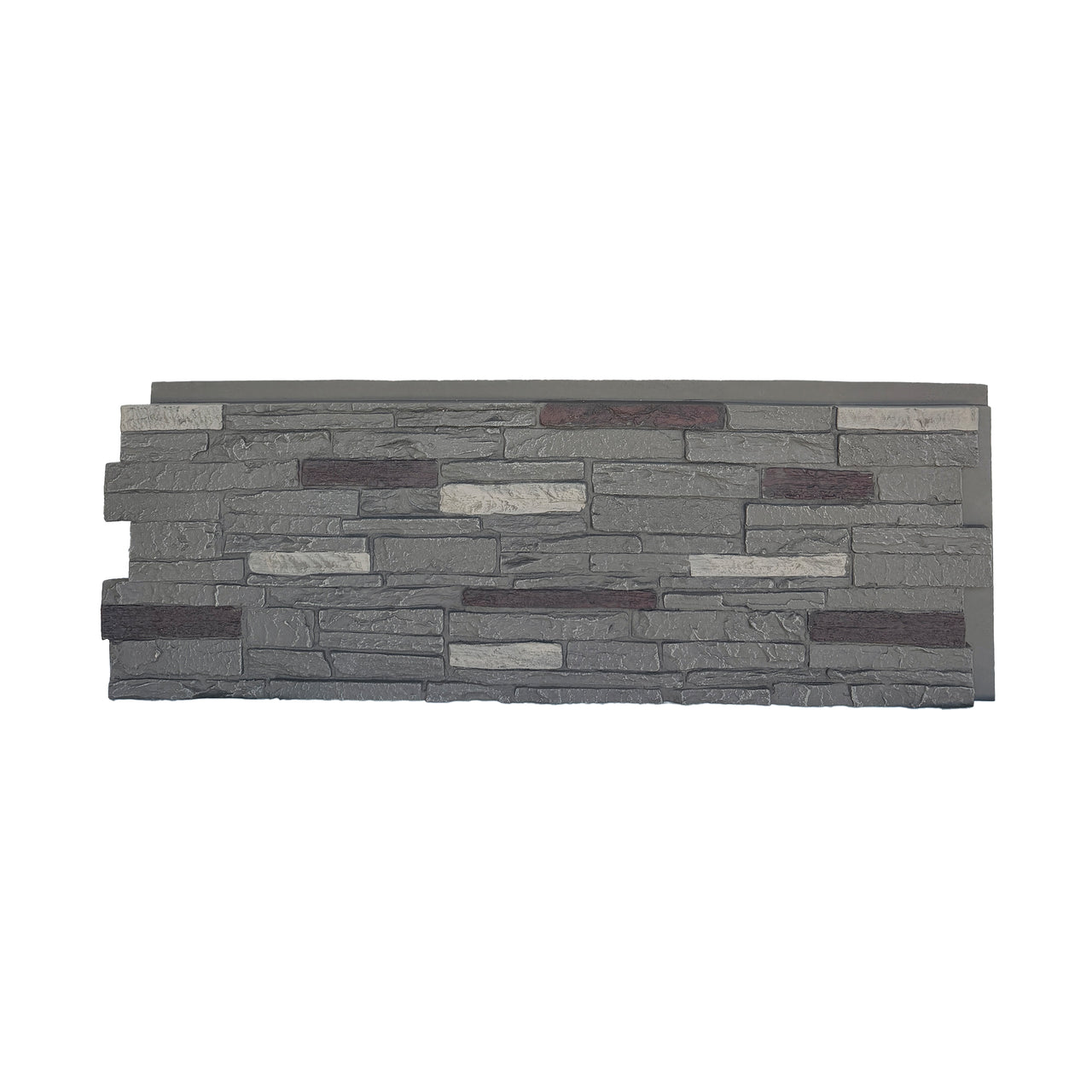 Pewter: Slatestone Flat Panel: 15 1/2" high, 43" wide, 1 3/4" thick: 4 pieces per box: 16.4 sqft coverage per box: sold by the full box