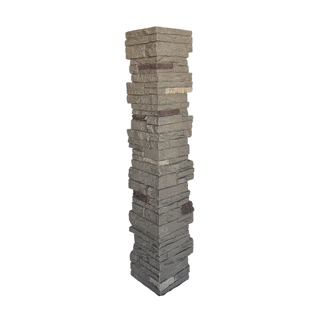 Pewter: Slatestone 41" Post Cover: 41" tall, 1 3/4" thick: 8" X 8" outside dimensions: one 2 piece post cover per box