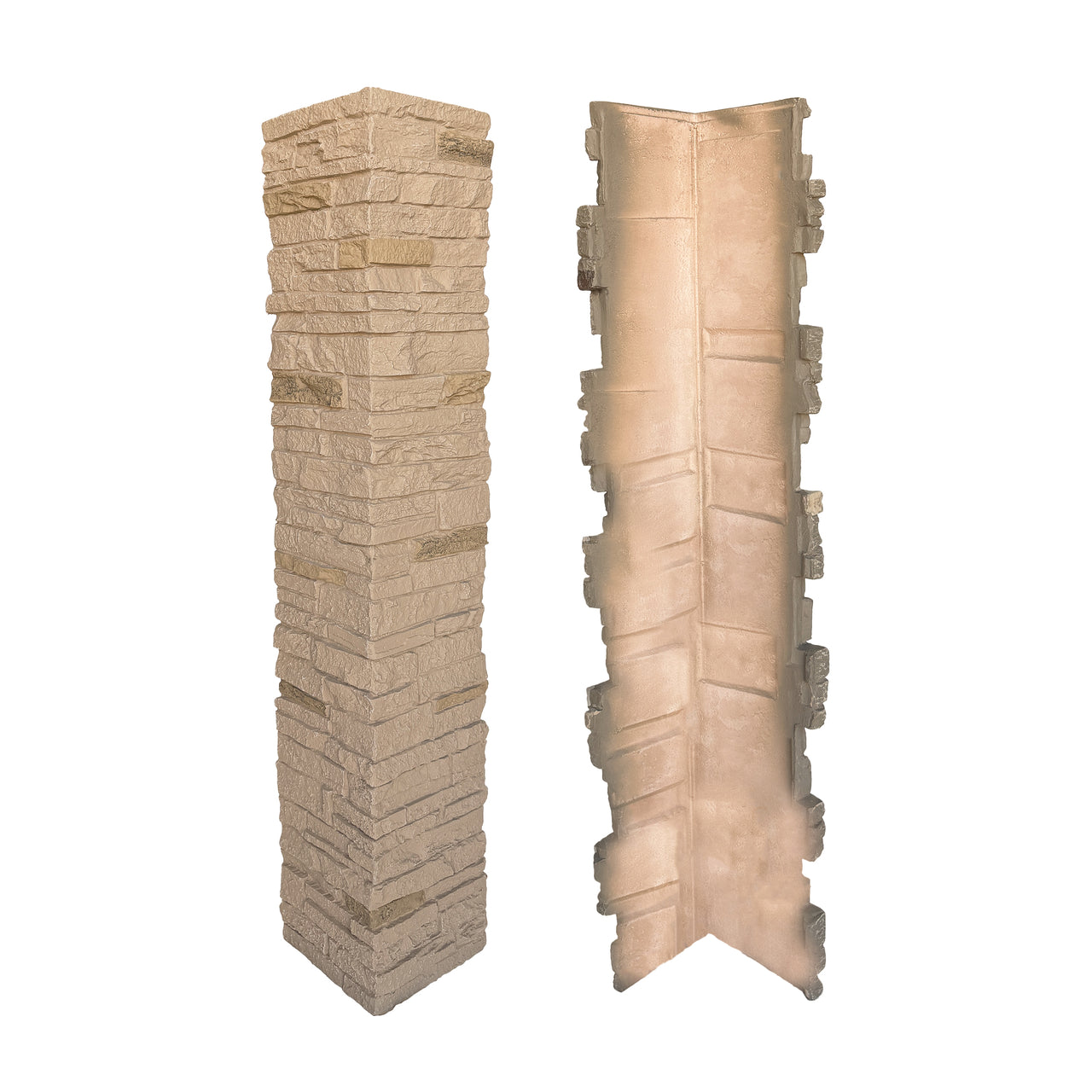 Sahara: Slatestone 41" Post Cover: 41" tall, 1 3/4" thick: 8" X 8" outside dimensions: one 2 piece post cover per box